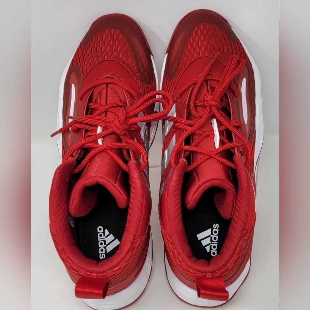Adidas Exhibit A Sample Mens Size 12.5 Mid Basketball Shoes Red White GW7934 New